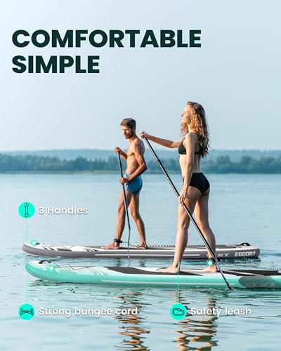 Inflatable Paddle Board,Stand Up Paddle Board Set, Extra Wide SUP Board with Removable Fin, Floating Paddle, Hand Pump, Waterproof Phone Pouch,Traveling Board - color: E green