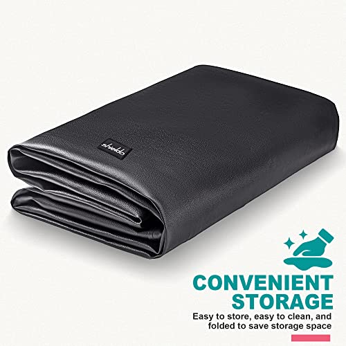Pool Table Cover, Heavy Duty Leatherette Billiard Table Cover | Waterproof & Tearproof Cover for Pool Table, Black, 9FT-112"LX 62"WX 8"H - color: Black, size: 9FT (112" x 62" x 7.3")