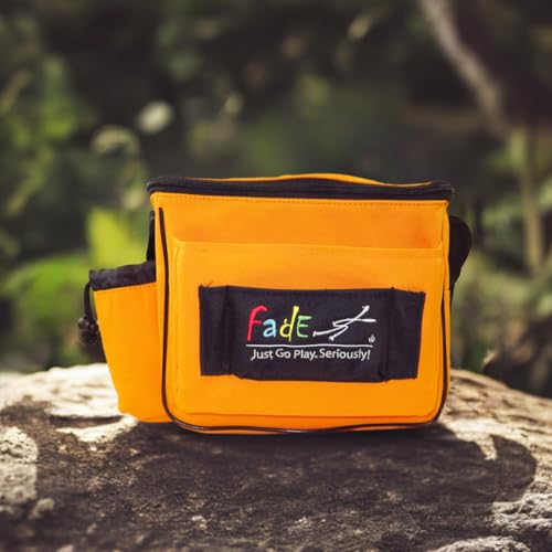 Fade Lite Disc Golf Bag – Compact, Lightweight, and Reliable Storage for New and Casual Players - Shoulder Strap Bag - Night Golf Bag - color: Sunset Orange