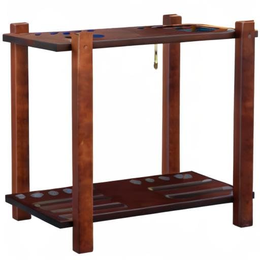 Hathaway Classic Floor Billiard Pool Cue Rack - color: Antique Walnut