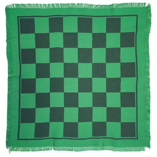 Giant Checkers Board Game Mat, Toe Board,3 in 1 Large Checkers Rug Game Mat,Reversible Rug,Game Giant Checkers Classic, Green