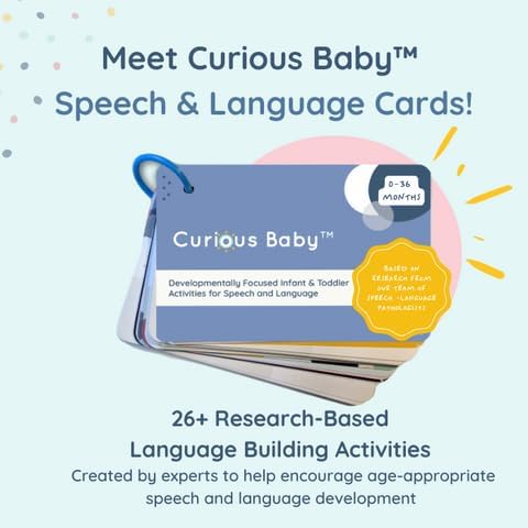 Curious Baby™ Speech & Language Development Cards (0–36 Months) | 26+ Research-Based Activities for Babies, & Toddlers, Educational Activity Milestone Flash Card Baby