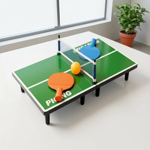 Mini Table Tennis Set Compact Mini Table Tennis Lightweight Indoor Toy for Families, Tabletop
