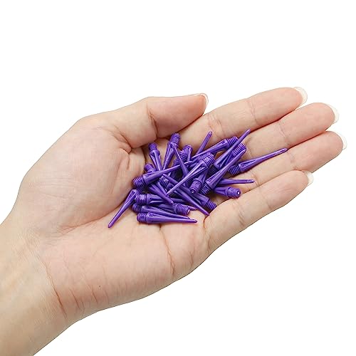 PATIKIL Plastic Dart Tips 2BA Thread Soft Dart Tips Replacement Plastic Tip Soft Tip Dart Accessories - color: Purple