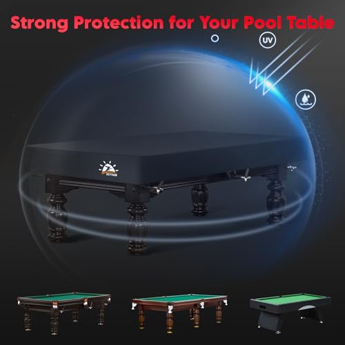 Zettum Pool Table Cover - 7/8/9 Feet Billiard Table Covers, 600D Waterproof & Heavy Duty Covers for Billiard Pool Table, Scratch-Proof UV Protection Snooker Furniture Table Cover - 7 Feet - size: 7FT - 92"L x 52"W x 8“H