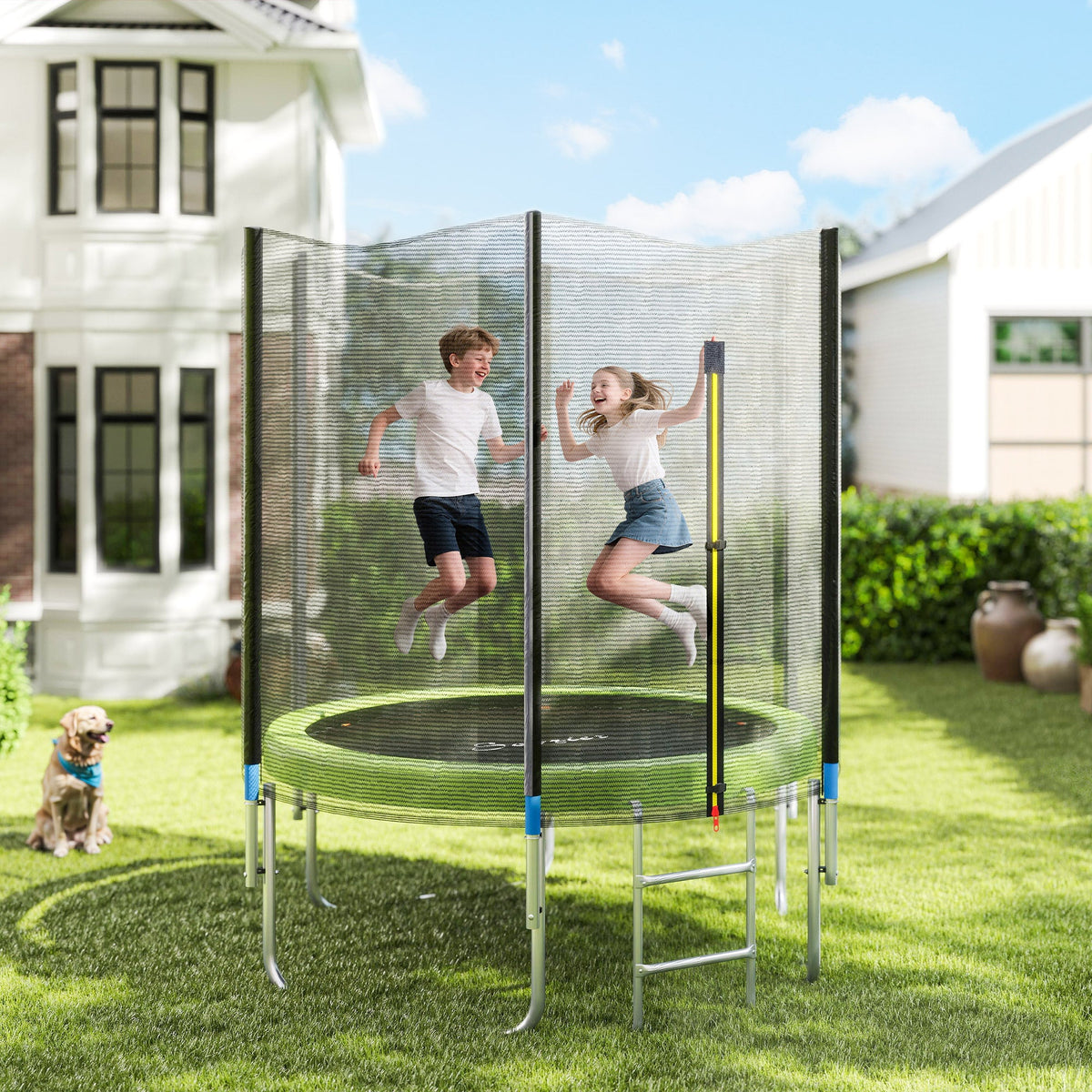 14FT Trampoline Spring Cover, Safety Trampoline Pad Replacement, Waterproof and Tear Resistant, Green