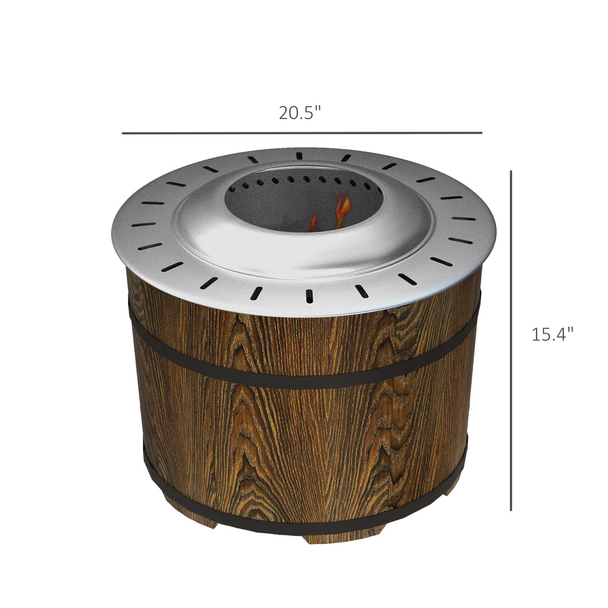 Smokeless Fire Pit, Portable Camping Bonfire Stove with Mat for Backyard, Patio, Picnic, Magnesium Oxide, Brown