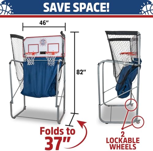 Pop-A-Shot - Home Dual Shot with NCAA Graphics l Sensor Scoring l 16 Game Modes l 7 Balls l Foldable Storage l for All NCAA Fans - style: Clemson Tigers