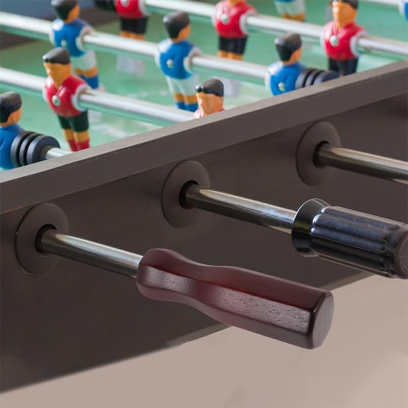 GALPADA 2Pcs Wooden Foosball Table Handles Octagonal Replacement Parts for Indoor Soccer Machine Rods Non-Slip Grip Wine Red