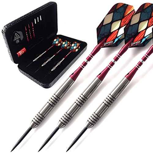 CUESOUL 22/24/26 Grams Tungsten Steel Tip Darts Set 95% Tungsten - color: 22 Grams-Case