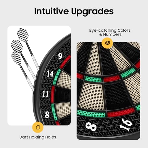 Electronic Dartboard, 27 Games 243 Variations LED Scoreboard, Wall-Mountable Soft Tip Dart Set, Innovative Dart Machine for Homes, Bars, Restaurants, Game Centers 1-16 Players