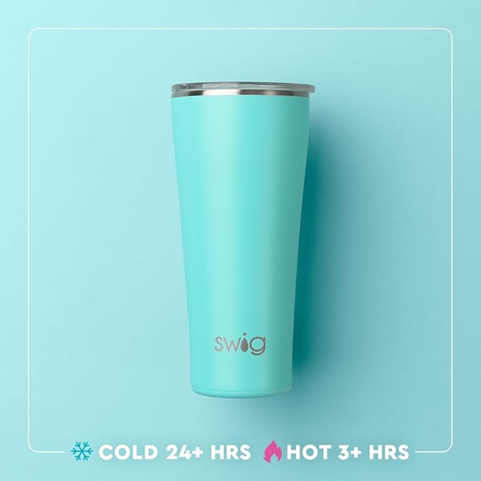 Swig Life 32oz Insulated Tumbler, Travel Coffee Tumbler with Lid, Cup Holder Friendly Travel Coffee Mug, Stainless Steel with Lid (Disco Cowgirl)
