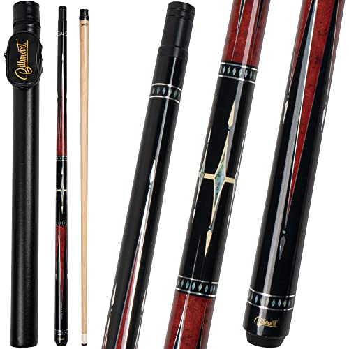 Billmart Pool Cue Stick, Low Deflection Shaft Billiard Cue Sticks with Hard Case, Pool Table Sticks Queue, 19-21 oz Pool Que - color: Red, size: 20 oz