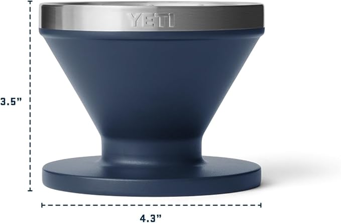 YETI Pour Over Coffee Maker Accessory Ramblers, Designed for Perfect Coffee Extraction Anywhere, Stainless Steel, fits any V60 Filter, Rescue Red