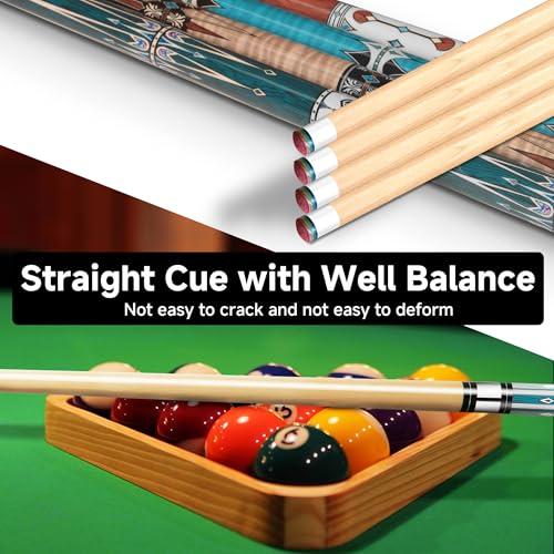 HomeSeason Pool Cue Stick 58" Billiard Cue Sticks Professional Low Deflection Pool Sticks - color: 18oz with bag