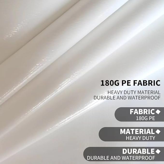 10'x20' Upgraded Carport Replacement Top Canopy Cover for Car Garage Shelter Tent Party Tent with Ball Bungees White (Only Top Cover, Frame is not Included)