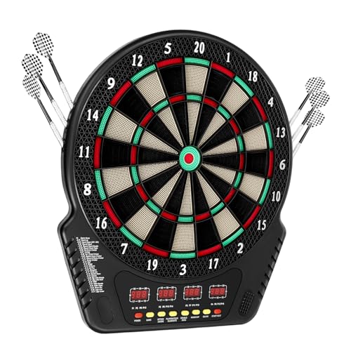 Electronic Dartboard, 27 Games 243 Variations LED Scoreboard, Wall-Mountable Soft Tip Dart Set, Innovative Dart Machine for Homes, Bars, Restaurants, Game Centers 1-16 Players