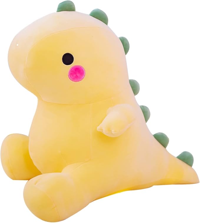 DUANMUL Cute Dinosaur Plush Toys Fat Dinosaur Stuffed Animals Toys Dolls Dinosaur Plush Toy Soft Stuffed Animal Dino Plushies Doll Cute Birthday Gifts for Kids Girls Boys (Yellow,13in)