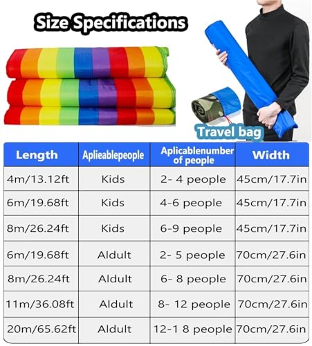 Field Day Games for Kids Adults, Family Carnival Backyard Picnic Group Building Activities Fun Playing Run Mat Recess Games - color: Blue, size: Adult-6M/20FT
