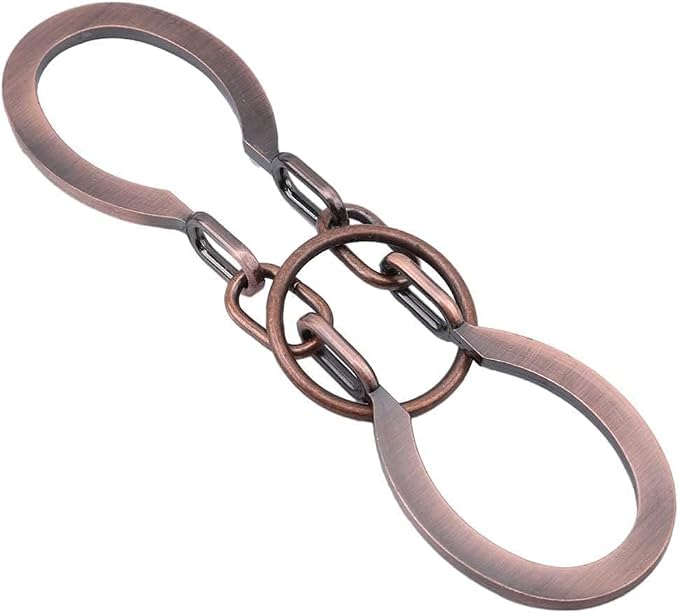 2Pcs Red Copper Lock Puzzle Metal Ring Solution Intellectual Deduction Unlock Puzzle Brain Tease Unlock Horseshoe Buckle Gift, Assembly and Disentanglement Puzzles,Horse Shoe Puzzles,Brain Teasers