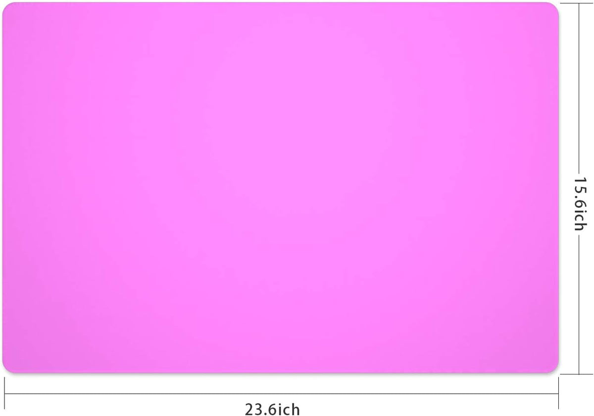 Silicone Placemats, Food-Grade Non-Slip Waterproof, Dining, Stain Resistant, Countertop Protector, Kitchen Counter Mat, Heat Resistant, Baking mat Dishwasher Safe (23.6"×15.7"-1pack, Rose)