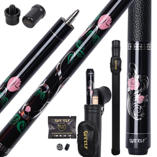 CUEELF Pink Pool Cue Stick 58inches Canadian Maple Billiard Cue Sticks Professional Pool Stick Gifts for Women and Ladies - color: Rose, size: 21 oz