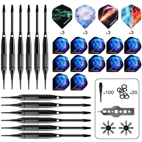 WIN.MAX Electronic Dart Board Soft Tip Dartboard Set LED Displays 3 Languges with Cabinet - style: grey