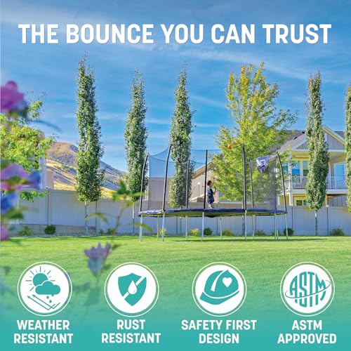 Skywalker Trampoline Outdoor 8 FT, 12 FT, 15 FT Jump N’ Dunk Round Outdoor Trampoline with Net, Trampoline Mat, and Basketball Hoop for Trampoline - color: Blue, style: 12 Foot