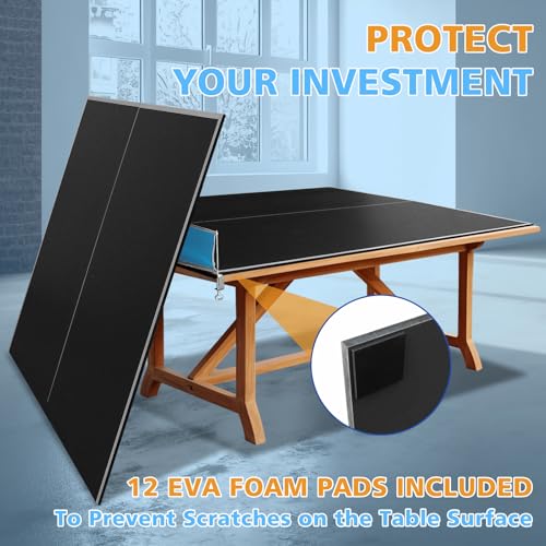 8ft Black Mid Size Ping Pong Conversion Top Foldable Portable Table TTable Top for Indoor Games