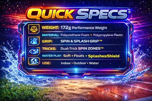 Beach & Pool Sports Disc. Throw with Precision! Spin Tricks! Soft and Durable, Waterproof, Floats, Play Anywhere! Spin & Splash Grip - Spin Zones - That's a Disc! Upgrade Your Fun! - color: Blue