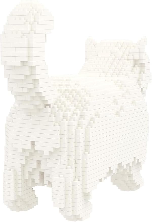 Larcele Cat Micro Building Blocks Animal Set, DIY Mini 3D Building Toy Bricks Kit,1196 Pieces KLJM-05 (Persian Cat)