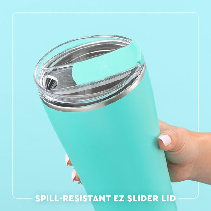 Swig Life 32oz Insulated Tumbler, Travel Coffee Tumbler with Lid, Cup Holder Friendly Travel Coffee Mug, Stainless Steel, 32 oz, Reusable Insulated Mug with Lid (Flourish)