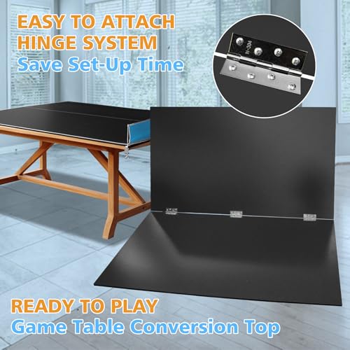 8ft Black Mid Size Ping Pong Conversion Top Foldable Portable Table TTable Top for Indoor Games