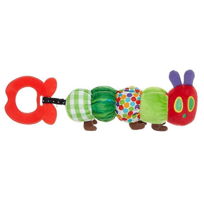 Teether Rattle, World of Eric Carle The Very Hungry Caterpillar Teething Toy for Babies, Multi