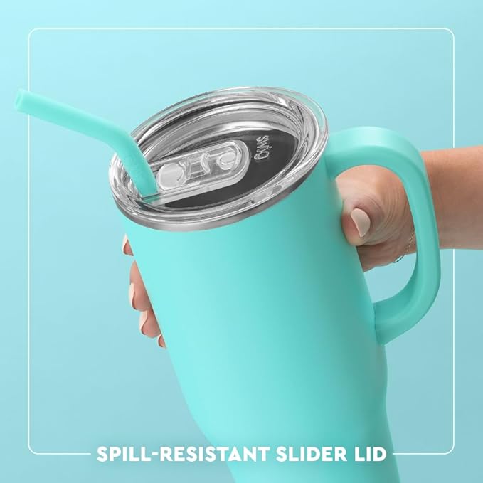 Swig Life 40oz Mega Mug, 40 oz Tumbler with Handle and Straw, Cup Holder Friendly, Dishwasher Safe, Extra Large Insulated Tumbler, Stainless Steel (All American)