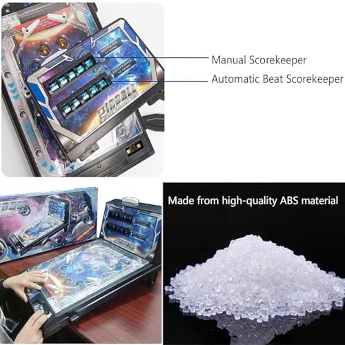 Pinball Machine Tabletop, Portable Pinball Machines for 4+ Year Old Boys and Girls, Electronic Pinball Game Toys with Light and Sound Effects, Digital-Counter, Birthday Party Gift