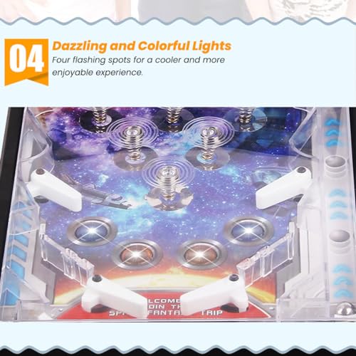 Mini Pinball Game Machine Desktop Ball Shooting Toy (Plug-in Version)
