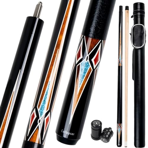 Collapsar CA Pool Stick with 1X1 Hard Case,58" Maple Professional Billiard Cue Stick,19-21 oz Pool Cue Set - color: CA006+Joint Protector+Hard Case, size: 20 ounce