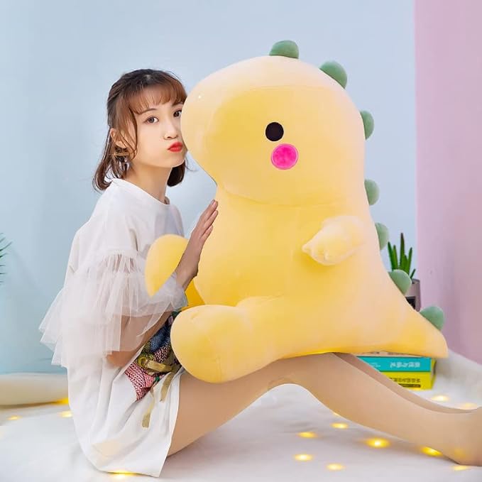 DUANMUL Plush Dinosaur Toy - 8in Stuffed Animal for Kids, Cute & Soft Dino Doll Gift (Yellow)