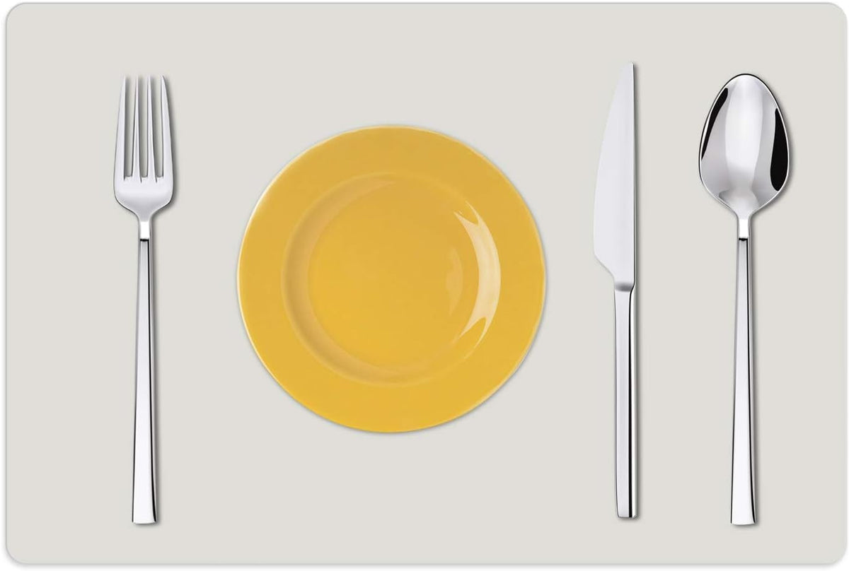 Silicone Placemats, Food-Grade Non-Slip Waterproof, Dining, Stain Resistant, Countertop Protector, Kitchen Counter Mat, Heat Resistant, Baking mat Dishwasher Safe (23.6"×15.7"-1pack, White Gray)