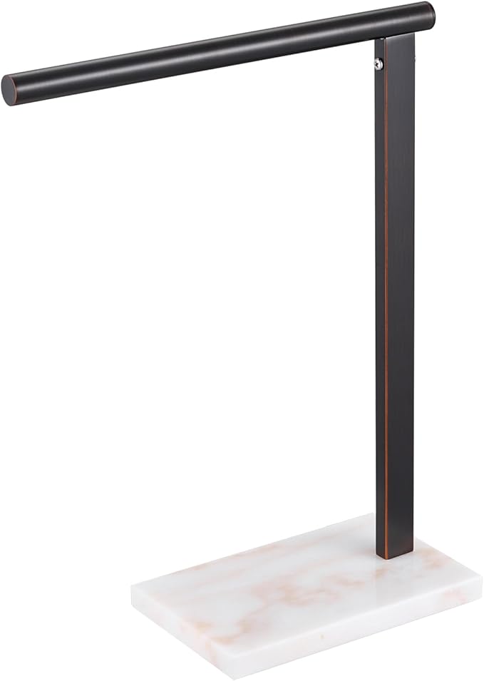 KOKOSIRI Hand Towel Bar Stand Towel Rack with Steady Marble Base for Bathroom Vanity Countertop, Oil Rubbed Bronze Stainless Steel 15.7'' Height THS0006-ORB