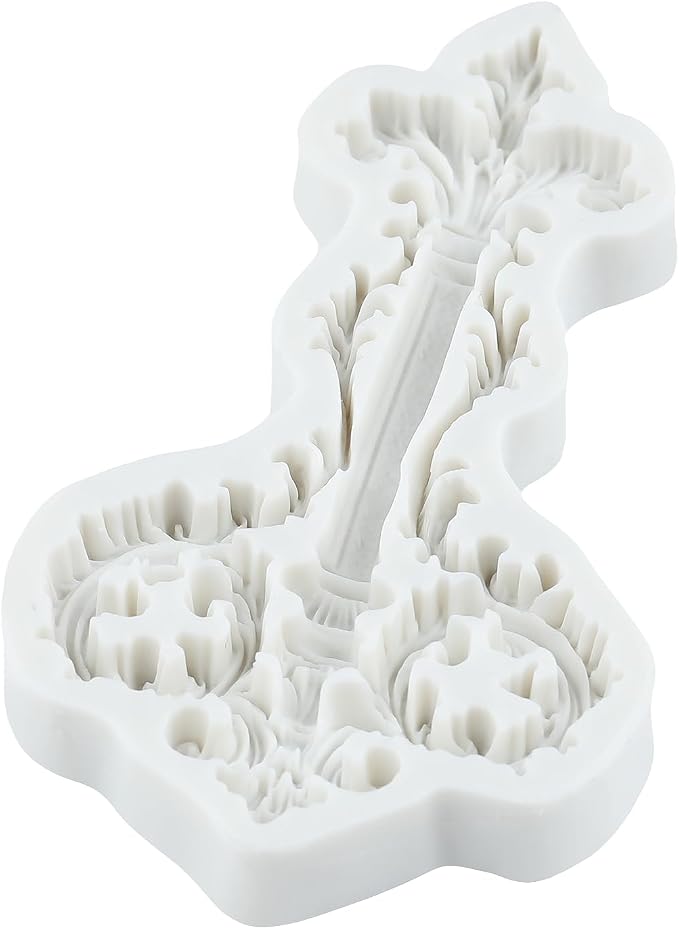 Baroque Scroll Relief Lace Silicone Mold Vintage Curlicues Flower Lace Filigree Polymer Clay Molds for DIY Crafts Epoxy Resin Casting Air Dry Polymer Clay Plaster Jewelry Making