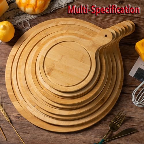 Pizza Serving Board Tray Set of 8, Wooden Lightweight Handles, Up to 13 Inches, Pizza Making Storage, Perfect for Parties and Gatherings,Light Brown,11inch