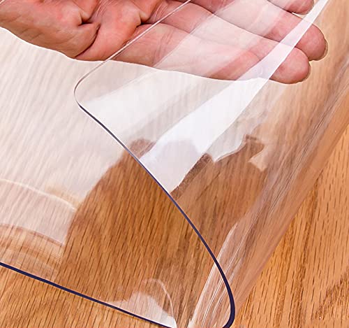 Clear PVC Table Protector - Waterproof, Oilproof, Easy Clean Wipeable Table Cover for Kitchen, Dining, Coffee Table - 1.5mm Thick, 110x220cm, Durable & Stylish