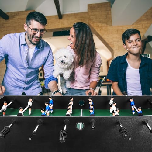 Foosball Table for Kids and Adults, Game Room Soccer Game Table w/Balls, Cup Holders, Ergonomic Handles,Wear Resist Heavy Duty Soccer Gaming Desk Reusable for Friends and Family Playing