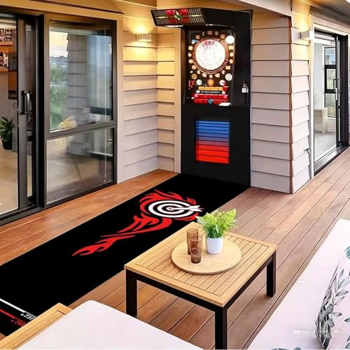 Dart Board Mat,Portable Floor Protection with Throw Line Non-Slip - Darts Distance Mat,for Game Room Recreation Center Sports Club Office Basement Garage - size: D
