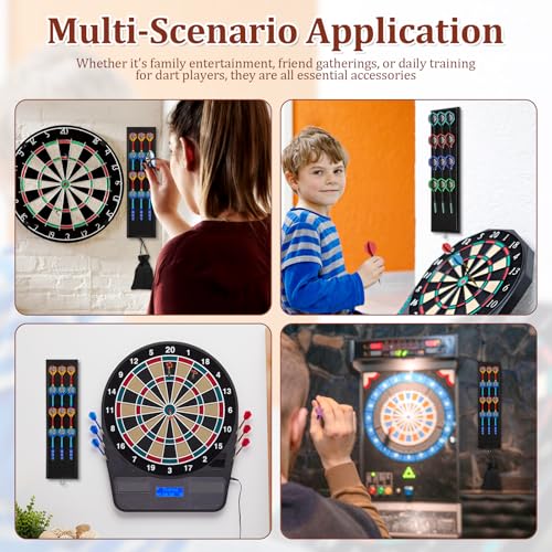 Darts Caddy Wall Mounted Wooden Darts Holder with Metal Hook Space Saving Storage Rack for Game Room Apartment(black,1)
