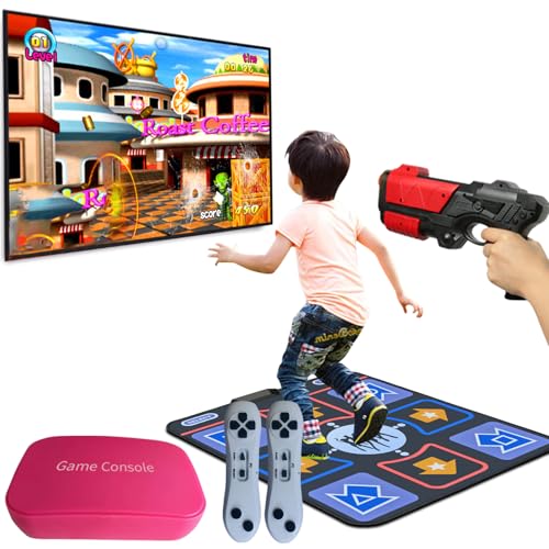 Retro TV Game Console for Kids,Kids TV Games with Dance Mat,with 21 AR Gun Shooting Game, 200+ Dance mat Songs,100+ independently Developed Games, Plug and Play,Giftware for Boys & Girls