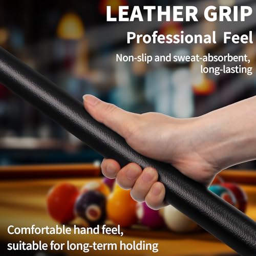 LOTKEY Pool Stick,Pool Cue Sticks 58'' Solid Canadian Maple Wood Extra 2 Pool Chalk and Gloves Included Durable for Professional Billiard Players (Green)