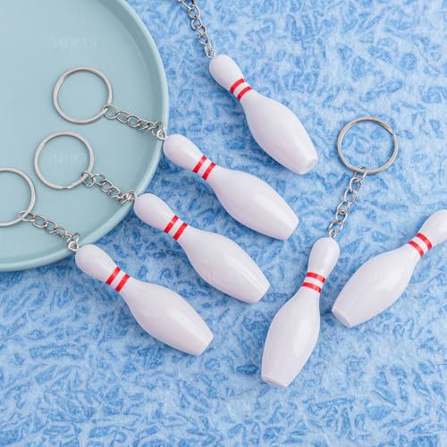 AUEAR, Bowling Pin Keychain Sport Keychain for Backpack DIY Craft Accesories - size: 12 Pack